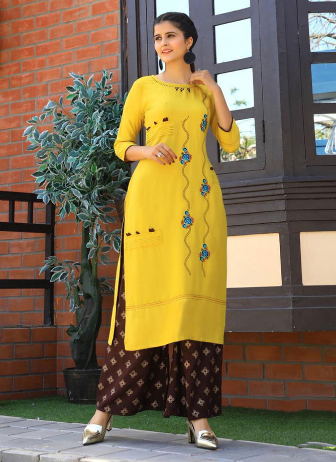 Fashion Girl Vol 2 Rayon Designer Embroidered Party wear Plazzo Kurti Collection 2001-2010